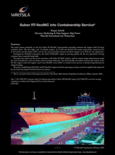 RT-flex96C into Containership Service* - [PDF