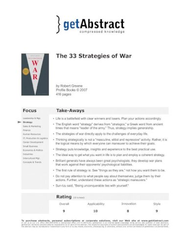 The 33 Strategies Of War PDF Free Download