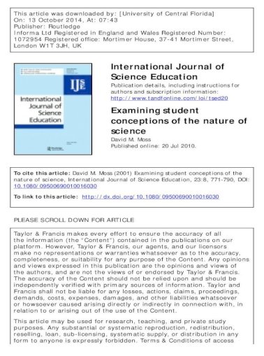 student conceptions the nature of science - [PDF Document]