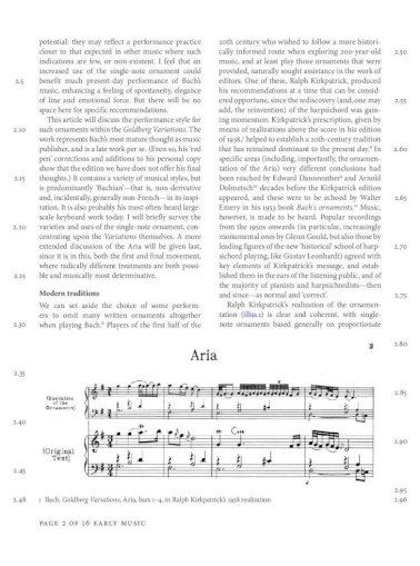 Bach&acirc;&euro;&trade;s use of the single-note ornament in the Goldberg ... Bach, Goldberg Aria, bars 1&acirc;&euro;&ldquo;4, Bach in the first edition the Goldberg Variations are either - [PDF Document]