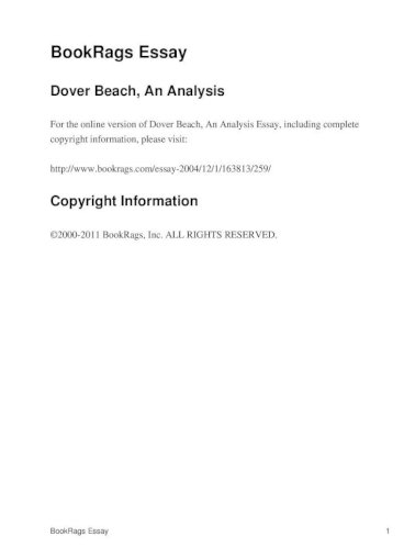 Реферат: Dover Beach Essay Research Paper How can