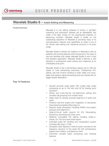 steinberg wavelab 6 manual pdf