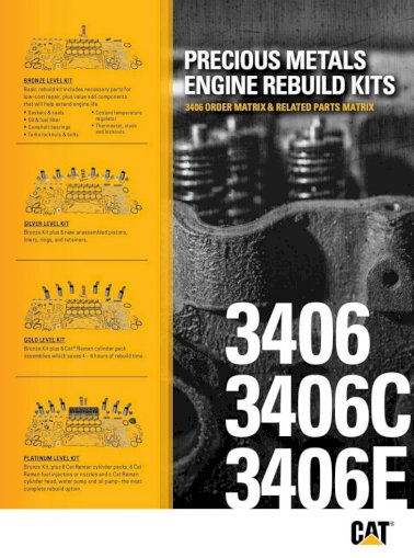 SiLver LeveL Kit 3406 3406C 3406e - Cat Bronze Kit plus 6 Cat Reman  cylinder packs 6 Cat  3406 - PDF Document