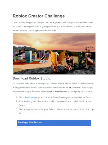 roblox creator challenge games