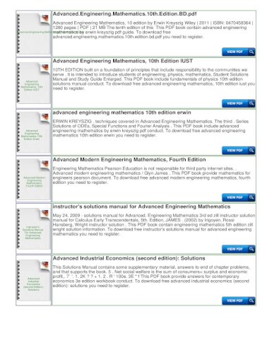 Advanced Engineering Mathematics Edition Solutions Engineering Mathematics 5th Solutions Zill Free PDF Download: Advanced Engineering Mathematics 5th Edition - [PDF Document]