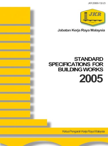 Jkr Standard Specifications For Building Works 2005 Pdf Document