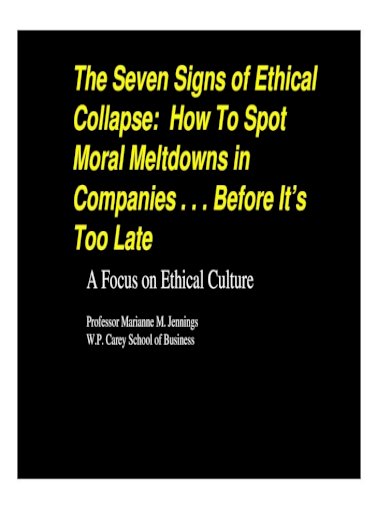 The Seven Signs Of Ethical Collapse PDF Free Download