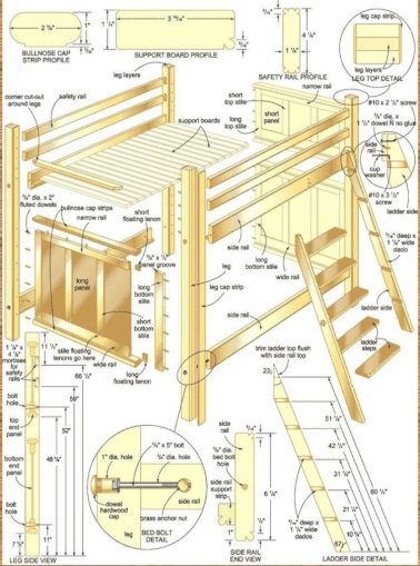 Loft Bed Building Plans Pdf Doent, Queen Size Loft Bed With Stairs Plans