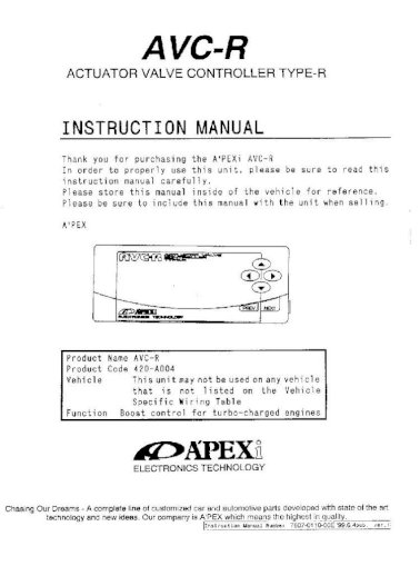 Apexi Installation Manual Avc R, Apexi Rsm Wiring Diagram Pdf