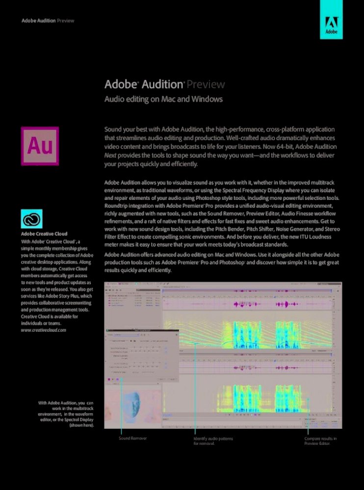 Adobe Audition Preview Adobe Audition Preview Adobe Audition Preview Audio Editing On Mac Pdf Document