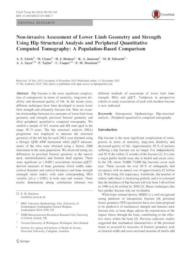 Non Invasive Assessment Of Lower Limb Geometry And A Original Research Non Invasive Assessment Of Lower Limb Geometry And Strength Using Hip Structural Analysis And Peripheral Pdf Document