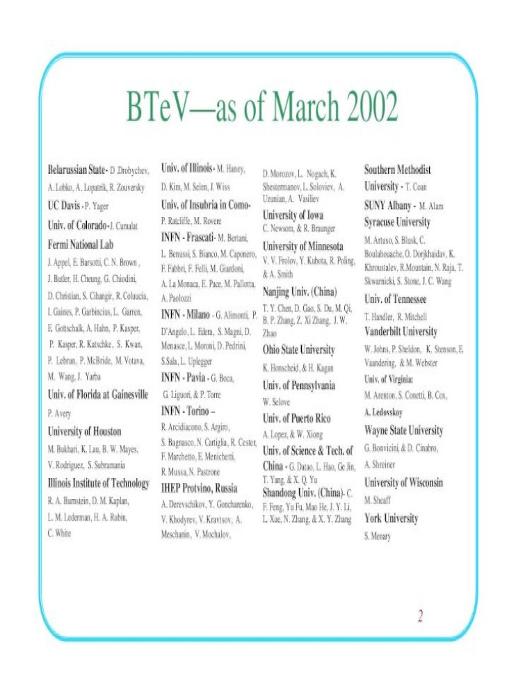 The Btev Experiment University Of K Oµ µ 1 5 2530 11 Signal S B Physics Year Reaction B 10 6 Pdf Document